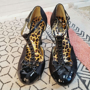 PLEASER Pin Up Couture Smitten Heels in Black, sz 10